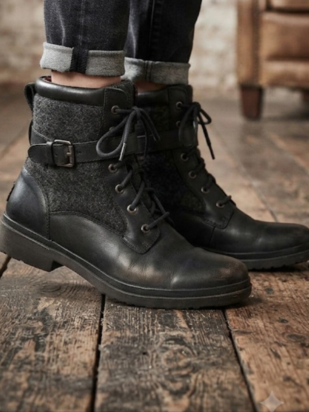 Ugg Australia Women Kesey Leather Waterproof Boots shoes sz 9.5